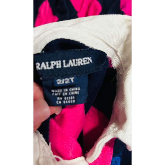 Ralph Lauren Kids Girls 2T Pink Navy Stripe Rugby Polo Dress Short Sleeve - Picture 3 of 6